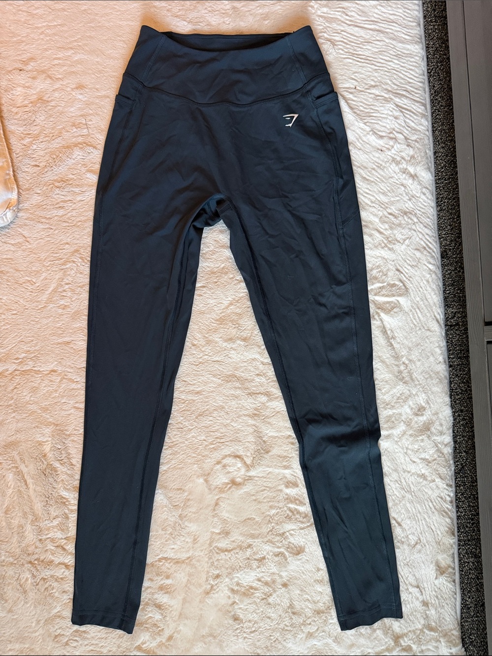 Gymshark Black High-Waist Leggings with Subtle Logo